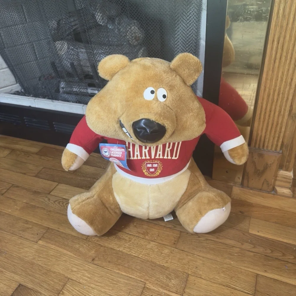 Vintage 80s Ace Novelty Harvard Bear Plush College Workwear Brown 20in